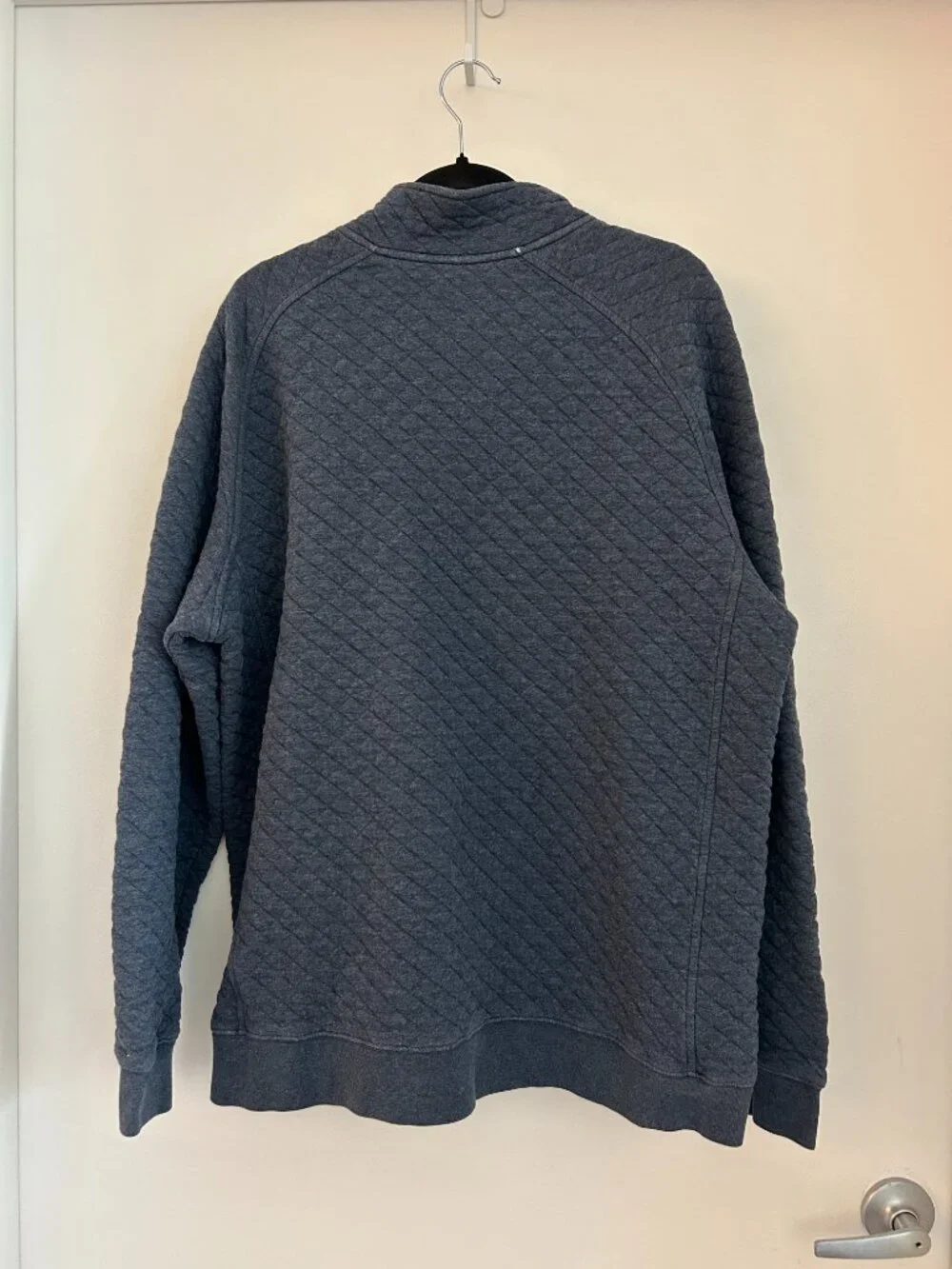 L.L. Bean Men's Men's Quilted Mockneck Sweatshirt Indigo Heather Size XL